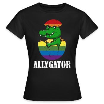 Allygator Hetero-verbündeter Alligator - Frauen T-Shirt - Schwarz - Vorne - AI Model Female 172 dark (172cm)