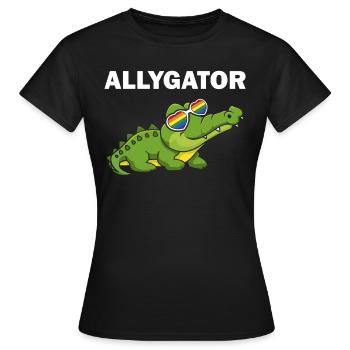 Allygator Hetero-verbündeter Alligator - Frauen T-Shirt - Schwarz - Vorne - AI Model Female 172 dark (172cm)