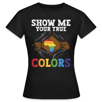 Not allowed in Nice Classes 9, 16; US, WHERE, EM, UK - Women's T-Shirt - black - Front - AI Model Female 172 dark (172cm)