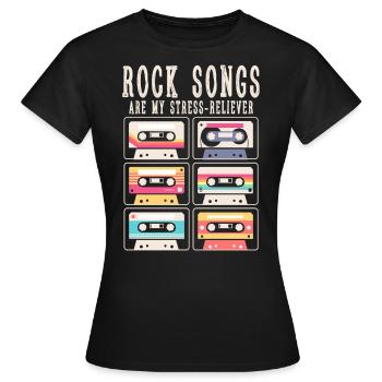 Les chansons rock sont mon soulagement du stress - T-shirt Femme - noir - Devant - AI Model Female 172 dark (172cm)