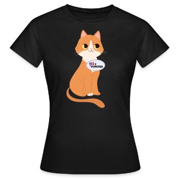 Ich Habe Gekotzt Lustige Katze Amerikanische Wahl - Frauen T-Shirt - Schwarz - Vorne - AI Model Female 172 dark (172cm)