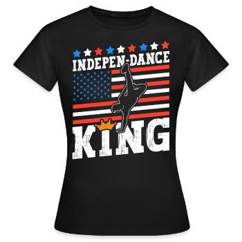 Indepen-dance King Juillet 4th Independence Day Dancers - T-shirt Femme - noir - Devant - AI Model Female 172 dark (172cm)