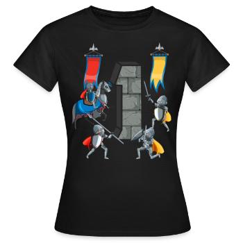 Chevaliers médiévaux Histoire médiévale - T-shirt Femme - noir - Devant - AI Model Female 172 dark (172cm)