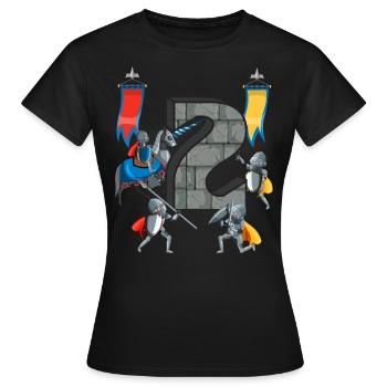 Chevaliers médiévaux Histoire médiévale - T-shirt Femme - noir - Devant - AI Model Female 172 dark (172cm)
