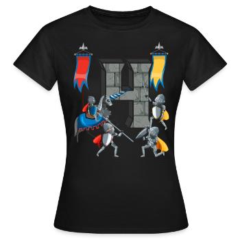 Chevaliers médiévaux Histoire médiévale - T-shirt Femme - noir - Devant - AI Model Female 172 dark (172cm)