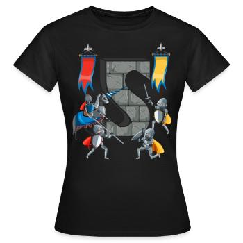 Chevaliers médiévaux Histoire médiévale - T-shirt Femme - noir - Devant - AI Model Female 172 dark (172cm)