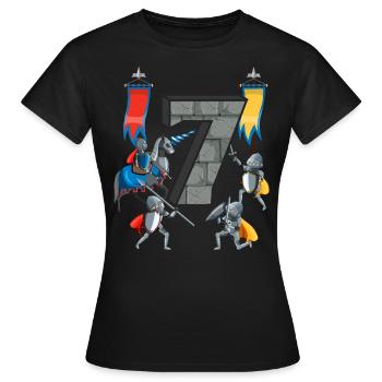 Chevaliers médiévaux Histoire médiévale - T-shirt Femme - noir - Devant - AI Model Female 172 dark (172cm)