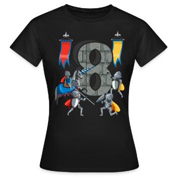 Chevaliers médiévaux Histoire médiévale - T-shirt Femme - noir - Devant - AI Model Female 172 dark (172cm)