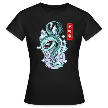 Mythe élémentaire du dragon de glace japonais - T-shirt Femme - noir - Devant - AI Model Female 172 dark (172cm)