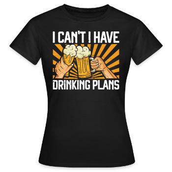 Je ne peux pas, j’ai l’intention de boire | - T-shirt Femme - noir - Devant - AI Model Female 172 dark (172cm)