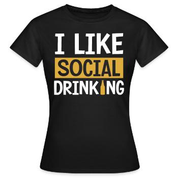 J’adore boire | sociale Chemise Beer Lovers | - T-shirt Femme - noir - Devant - AI Model Female 172 dark (172cm)