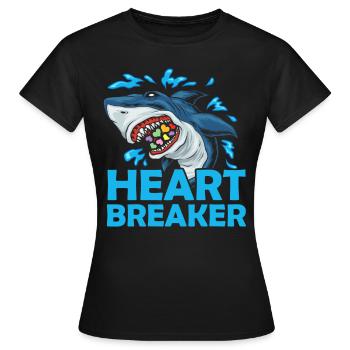 Herzensbrecher Hai Anti-valentinstag Solo-feier - Frauen T-Shirt - Schwarz - Vorne - AI Model Female 172 dark (172cm)