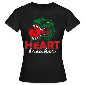 Anti-valentinstag Single Herzensbrecher T-rex - Frauen T-Shirt - Schwarz - Vorne - AI Model Female 172 dark (172cm)