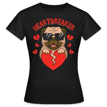 Anti-valentinstag Single Herzensbrecher - Frauen T-Shirt - Schwarz - Vorne - AI Model Female 172 dark (172cm)