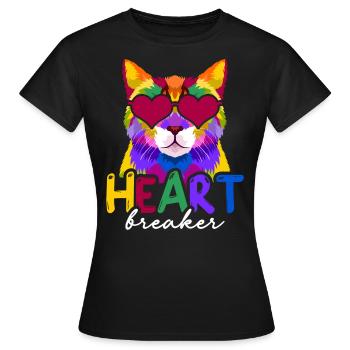 Anti-valentinstag Single Herzensbrecher - Frauen T-Shirt - Schwarz - Vorne - AI Model Female 172 dark (172cm)