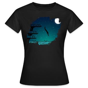 Sprungbrett Schwimmen Sport Schwimmer - Frauen T-Shirt - Schwarz - Vorne - AI Model Female 172 dark (172cm)