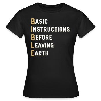 Bible Lesson Basic Instructions Before - Women's T-Shirt - black - Front - AI Model Female 172 dark (172cm)