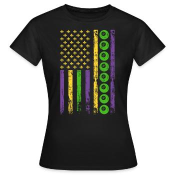 American Cue Sport Flag Billard - T-shirt Femme - noir - Devant - AI Model Female 172 dark (172cm)