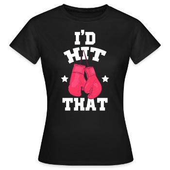 J’avais frappé ces gants de frappe sports de combat - T-shirt Femme - noir - Devant - AI Model Female 172 dark (172cm)