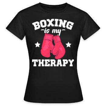 Boxen Ist Meine Therapie Sparring Sport - Frauen T-Shirt - Schwarz - Vorne - AI Model Female 172 dark (172cm)