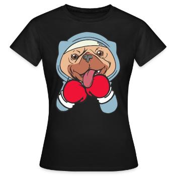 Hundeboxer Kampfsportler Sparring Combat Sports - Frauen T-Shirt - Schwarz - Vorne - AI Model Female 172 dark (172cm)