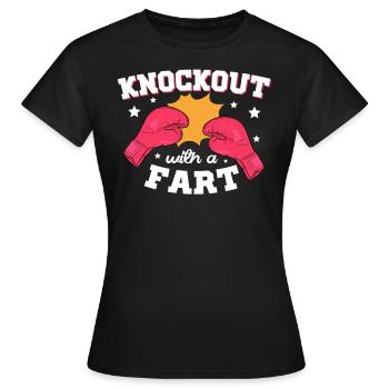 Knockout Mit Einem Furz Combat Sports Boxer - Frauen T-Shirt - Schwarz - Vorne - AI Model Female 172 dark (172cm)