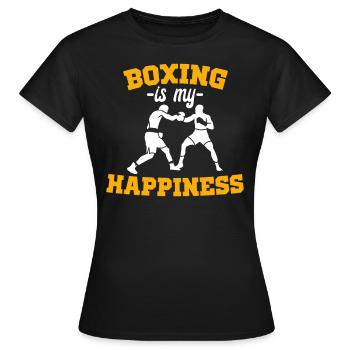 Boxen Ist Mein Glück Sport Boxer Sparring Boxen - Frauen T-Shirt - Schwarz - Vorne - AI Model Female 172 dark (172cm)