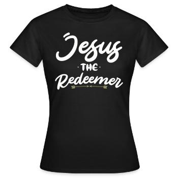 Jésus Rédempteur : la foi chrétienne en Dieu - T-shirt Femme - noir - Devant - AI Model Female 172 dark (172cm)