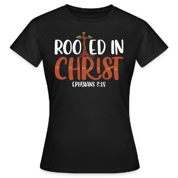 Enraciné dans le Christ des chrétiens d’Éphèse - T-shirt Femme - noir - Devant - AI Model Female 172 dark (172cm)