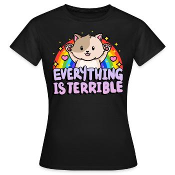 Alles Ist Schrecklich Sarkasmus Regenbogen - Frauen T-Shirt - Schwarz - Vorne - AI Model Female 172 dark (172cm)