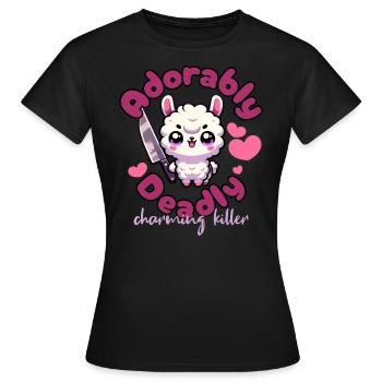 adorablement mortel - T-shirt Femme - noir - Devant - AI Model Female 172 dark (172cm)