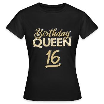 ANNIVERSAIRE 16e anniversaire - T-shirt Femme - noir - Devant - AI Model Female 172 dark (172cm)