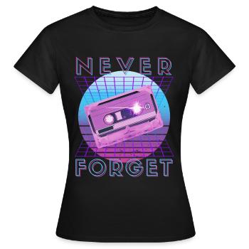 Never Forget Retro 80s 90s Nostalgia - Women's T-Shirt - black - Front - AI Model Female 172 dark (172cm)
