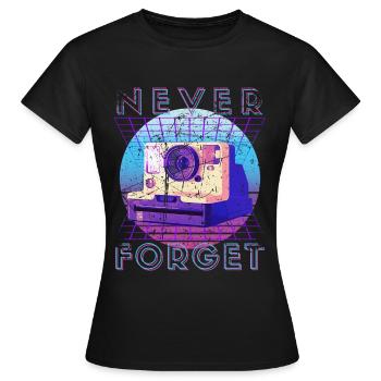 Never Forget Retro 80s 90s Nostalgia - Women's T-Shirt - black - Front - AI Model Female 172 dark (172cm)