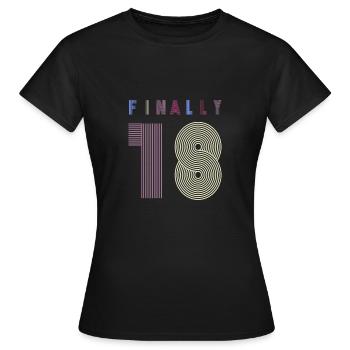Enfin, dix-huit anniversaire cadeau - T-shirt Femme - noir - Devant - AI Model Female 172 dark (172cm)