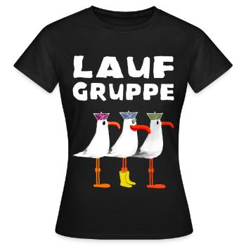 Lauf Gruppe Training Laufen Joggen Sport Jogger - Frauen T-Shirt - Schwarz - Vorne - AI Model Female 172 dark (172cm)