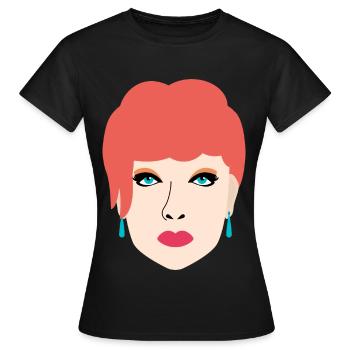Joli portrait aux cheveux roux - T-shirt Femme - noir - Devant - AI Model Female 172 dark (172cm)