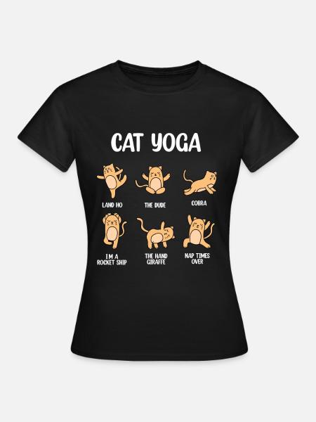 Katze Yoga - Frauen T-Shirt - Schwarz