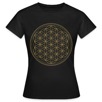 Fleur de vie Symbole de protection de la fleur de vie - T-shirt Femme - noir - Devant - AI Model Female 172 dark (172cm)