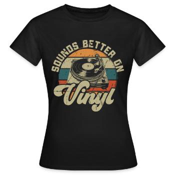 vinyle vinyle musique platine rétro - T-shirt Femme - noir - Devant - AI Model Female 172 dark (172cm)