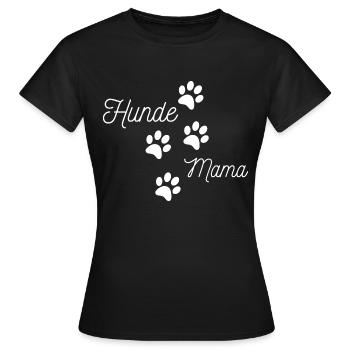 Hunde Mama Hundepfoten - Frauen T-Shirt - Schwarz - Vorne - AI Model Female 172 dark (172cm)