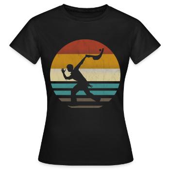 Jai Alai Sports Rétro vintage Cesta-Punta, Pelota - T-shirt Femme - noir - Devant - AI Model Female 172 dark (172cm)