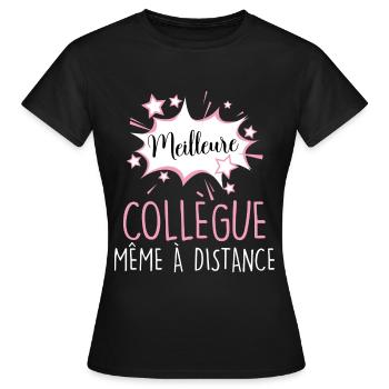 Collègue A Distance - T-shirt Femme - noir - Devant - AI Model Female 172 dark (172cm)