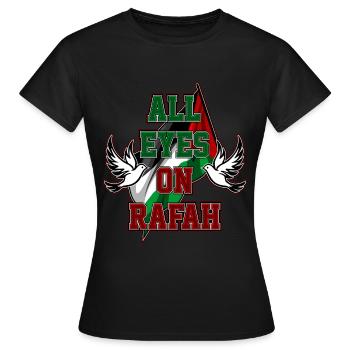 Tous les yeux sont rivés sur Rafah - T-shirt Femme - noir - Devant - AI Model Female 172 dark (172cm)