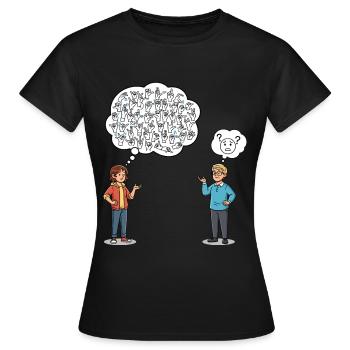 Zeichensprache: Missverständnisse inklusive ! - Frauen T-Shirt - Schwarz - Vorne - AI Model Female 172 dark (172cm)