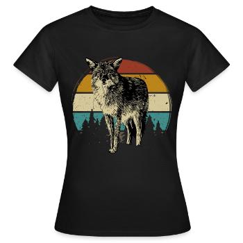 Coyote Coyote Animal Animal Sauvage - T-shirt Femme - noir - Devant - AI Model Female 172 dark (172cm)