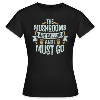 Cueillette de champignons - T-shirt Femme - noir - Devant - AI Model Female 172 dark (172cm)