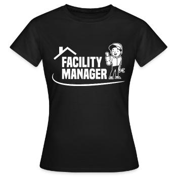 Concierge Concierge Facility Manager - T-shirt Femme - noir - Devant - AI Model Female 172 dark (172cm)