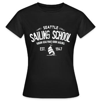 Seattle Segelschule - Frauen T-Shirt - Schwarz - Vorne - AI Model Female 172 dark (172cm)