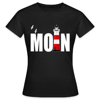 Phare de Moin Hambourg Ahoi Möven - T-shirt Femme - noir - Devant - AI Model Female 172 dark (172cm)